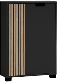 Schildmeyer Highboard Ryker 160035, Schwarzmatt/Akustikpaneel Optik, 59,8 x 19,5 x 85,2 cm