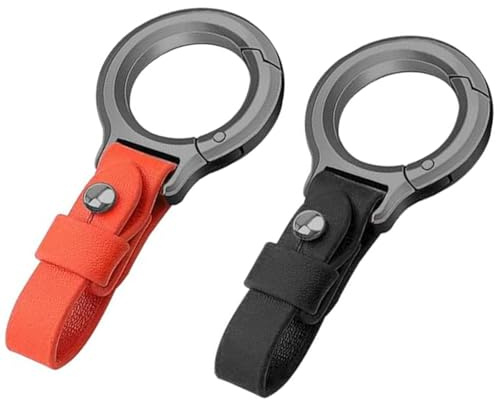 Powerruif 2 Piezas Llavero de Cuero, Anillos Para Llaves de Coche Versátil Llavero Portátil Keychain Material de Aleación de Zinc Resistente y Duradero para Coche Unisex