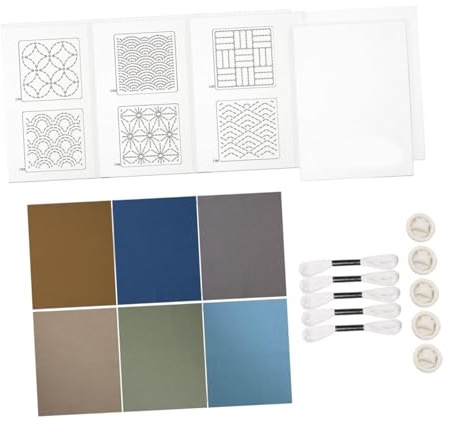 Guangcailun DIY Sashiko-underlägg Geometriska mallritningssats för snygg bordsskiva Sashiko-mönstermallsats är lätt att rita linjer för nybörjare, Set C