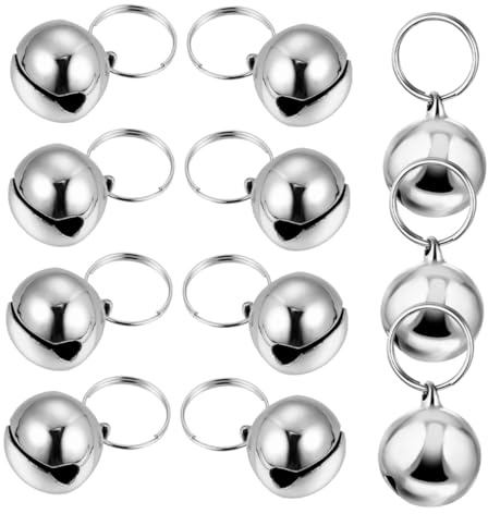 VICASKY 12stücke Kleine Glöckchen für Hundehalsbänder Haustierglocken für Katze und Hund Metallglöckchen als Anhänger für Halsband Wetterfest und Robust