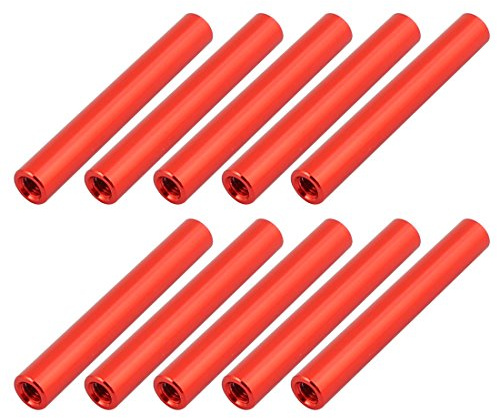 sourcing map 10Stk. M3 x 35mm Runde Aluminiumsäulenlegierung Abstandshalter Bolzenbefestigung für Quadcopter Rot