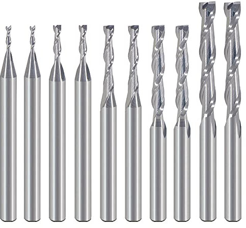 EU_HOZLY 1 mm 1,5 mm 2,0 mm 2,5 mm 3,175 mm Hartmetall 2-Flöten-Spiralfräser CNC-Gravurfräser