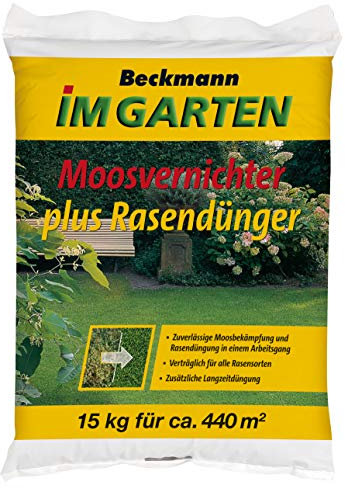 Beckmann Moosvernichter Plus Rasendünger, 15 Kg