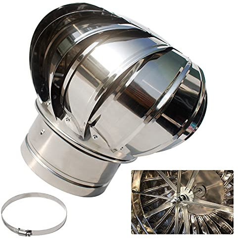LIGUOYI Edelstahl Schornsteinabdeckung Dachhaube Kaminhaube Null Verbrauch Kaminaufsatz Automatische Drehung des Wind-/Luftstroms Kaliber 110 Mm Bis 400mm Stumm (Size : 200mm)