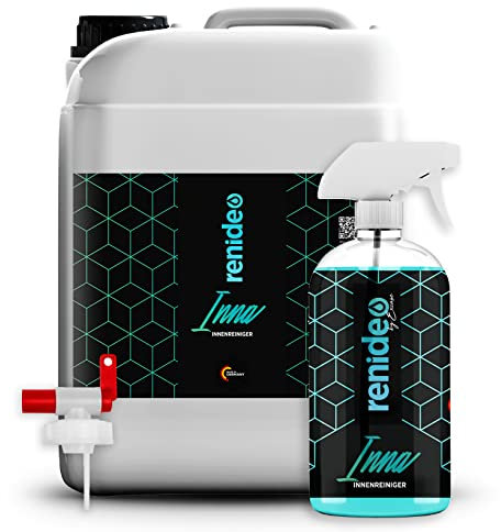 renideo Auto Innenreiniger Spray - Inna - Vorteils-Set Cockpit Reiniger für Polster, Leder und Kunststoff, Innenraumreiniger, Made in Germany, 10L