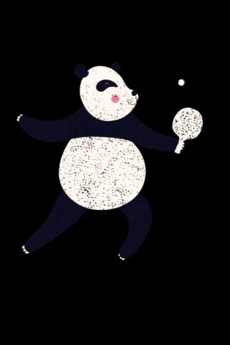 Tischtennis: Panda mit Tischtennisschläger Tischtennisball | Notizbuch DIN A5 6x9 Zoll | Planer Tagebuch Schreibheft | 120 Seiten | Punktiert Schmierheft
