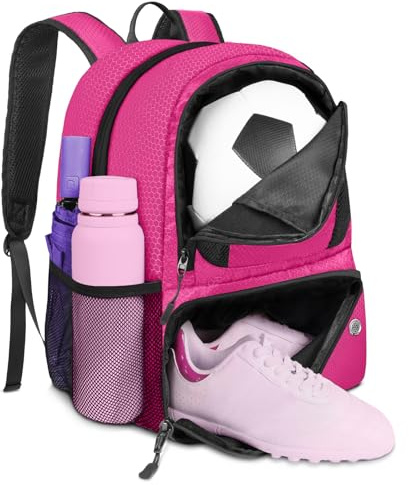 YOREPEK Soccer Backpack, Lightweight Soccer Bag with Ball Holder for Mens Womens, Water resistant Sport Equipment Bags Fit Basketball Volleyball Football Accessories to Match Training