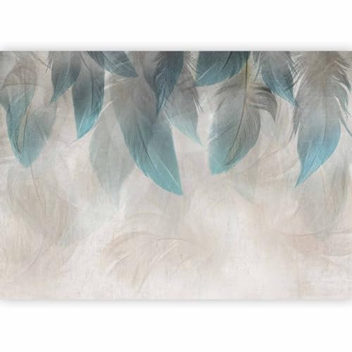 murando PREMIUM Carta da parati Piuma 400x280 cm Fotomurali in TNT Murale alla moda Decorazione da Muro XXL Poster Gigante Design Carta per pareti Boho Astratto Ornamento turchese n-C-10004-a-a