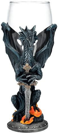 Figuren Shop GmbH Drachen-Kelch Fire Blade by Ruth Thompson – 150ml, Gothic Weinkelch, Fantasy Drachenglas