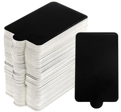 Sourcing Map 200pcs Mini Black Rectangular Cake Bases, Cardboard Cake Stands for Party Wedding Birthday Restaurant