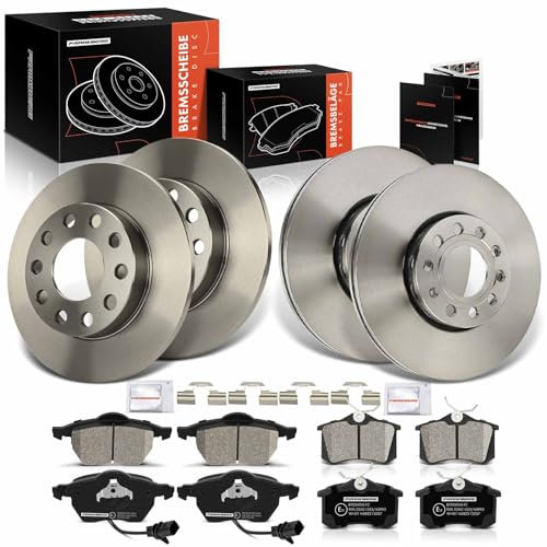 Frankberg Bremsensatz inkl. 4x Bremsscheiben + 8x Bremsbeläge Vorne Hinten Kompatibel mit A4 8E2 A4 Avant 8E5 Exeo ST 3R5 A4 Avant 8ED Replace# 1J0698451B, 1J0698451C