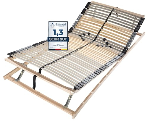 liebling Lattenrost 7-Zonen Pilvi 90 x 200 cm, Selbstmontage, Kopfteil & Fußteil verstellbar, 42 Leisten Mittelzonenverstellung, Härtegradregulierung, für alle Matratzen geeignet, Made in Germany