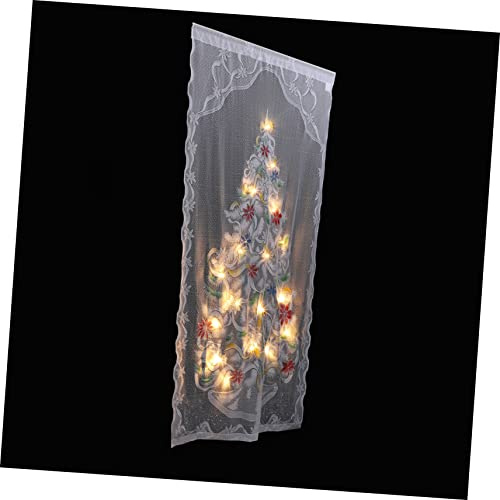 ULDIGI Led Weihnachtsgardine Halbtransparent Spitze Mit Bunten Led Lichtern Festliche Innenbeleuchtung Für Fenster Kreative Xmas Dekoration Ohne Batterien