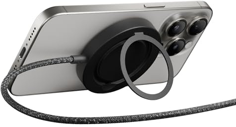Native Union SnapStand Magnetic Wireless Charger – Qi2 Certified & MagSafe Compatible – Charging Pad & Stand for iPhone Air/17/16/15/14 & Other Qi-Compatible Devices – Up to 15W Fast-Charging (Black)