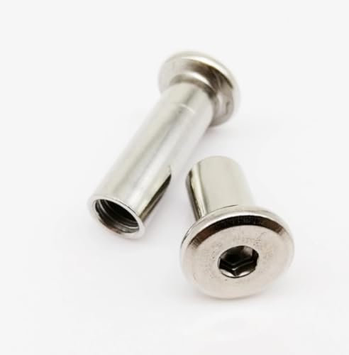 Nietmuttern, Nietmuttern M3 M4 M5 M6 M8 304 Edelstahl, großer flacher Sechskant-Innensechskantkopf, Verbindungsniet, Möbel, Tisch, Kinderbett, Bett, runde Einsatzmutter(10mm 5pcs M4)