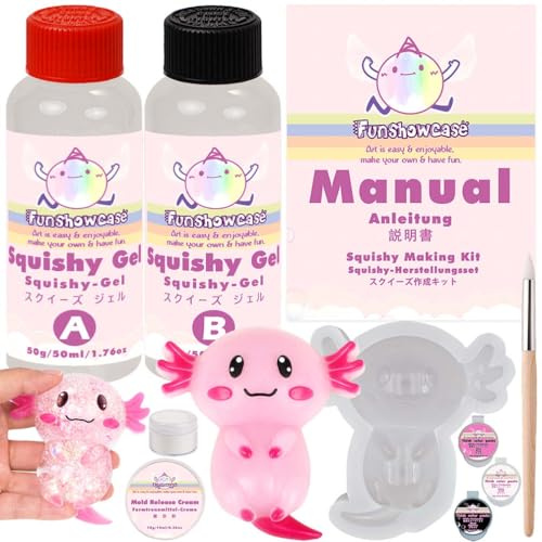 FUNSHOWCASE Taba Squishy Maker Big Axolotl silikonform gel kit paket