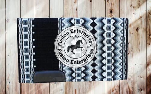 EQUIEMPRESS Sattelunterlage Western Show/Westernsatteldecke aus Neuseelandwolle, Top Wool Pad Sensor Flex (Anpassung möglich) A-119 (34 x 42)