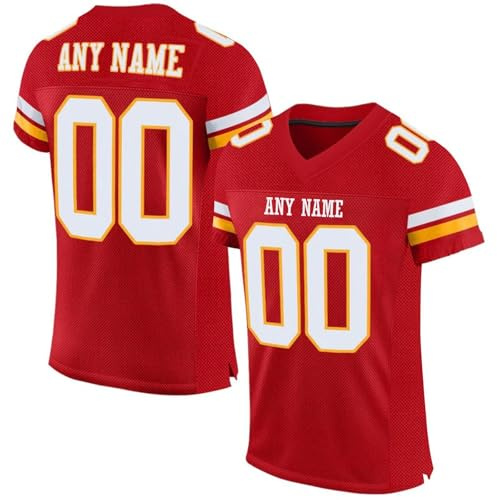 Camisetas de Rugby Personalizadas con Nombre y número para Adultos, jóvenes y preescolares. Camisetas de fútbol Americano Personalizadas de Manga Corta. B21