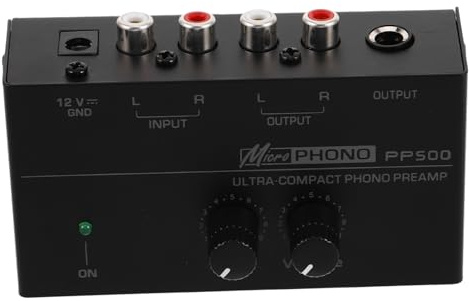 CIYODO Preamplificador de Fono Metalico para Tocadiscos Preamplificador de Audio Estereo Control de Volumen para Sistemas de Audio Domesticos