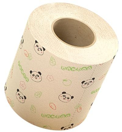 FOMIYES Toilettenpapier mit Pandamuster Weiches Langlebiges Klopapier aus Natürlicher Bambusfaser Bedrucktes Toilettenpapier für Badezimmerdeko Hautfreundlich