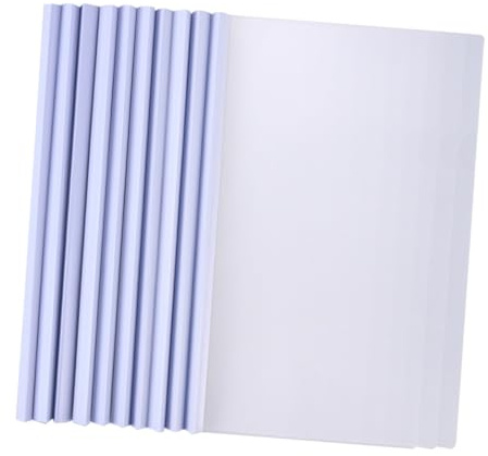 SOPOTUTU 10 Pièces Protège-documents à Barre Coulissante Lot Pour Classeur Blanc Organiser Documents Et Copies Examen