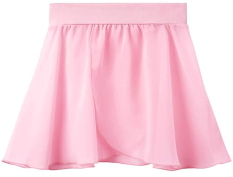 Abeillo Ballet Dance Skirt Pull On Elastic Dance Wrap Skirt Chiffon Girls Ballerina Skirts for Training, Performance