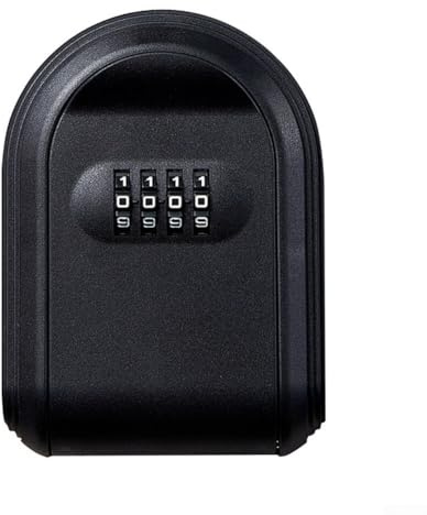 Honseadek Home Box für den Innen- und Außenbereich, wetterfest, geeignet für mehrere Schlüssel, Wandmontage, Schlüssel, Passwort, Zahlenschloss, Büro, geschützt (schwarz)