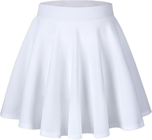WERFORU Jupe Short Femme Grande Taille Mini Jupe Plissee Extensible A-Line pour Femme avec Short Intégré,Style Basique,Taille Haute,L-5XL