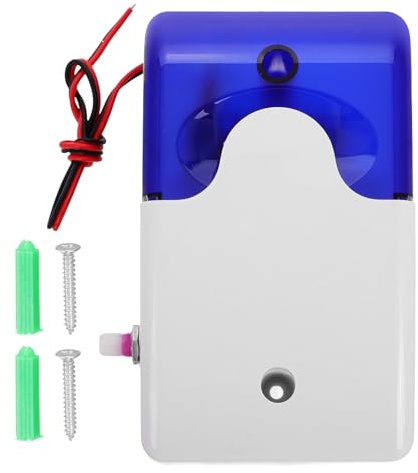 Ciieeo Sistema de Alarma Sonora con Luz Estroboscópica Resistente al Agua para Seguridad Exterior con Sirena Ajustable y Aviso Visual Llamativo para Protección contra Intrusos