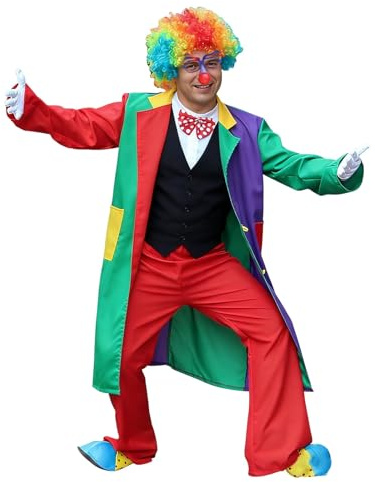 Générique Costume de Clown Complet 3 Pièces pour Adulte (Veste, Gilet, Pantalon) - Déguisement Hilarant et Professionnel pour Spectacle, Carnaval et Soirée Déguisée