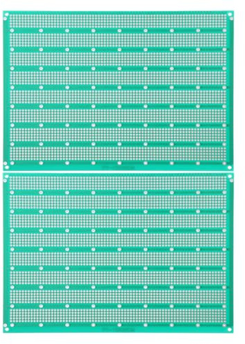 Artibetter Placa de Circuito Impreso Verde Cara Diseño de Cinco Agujeros, Material Fr-4 de Fibra de Vidrio, 2 Piezas para Proyectos DIY y Experimentos de Circuitos