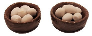 Melody Jane Puppenhaus 2 Körbe Schalen von Eier Miniatur 1:12 Küchenzubehör