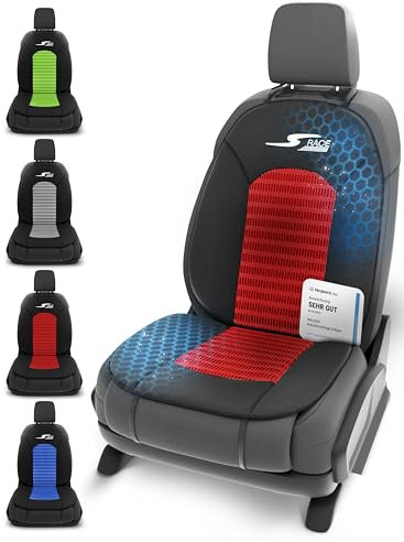 Walser coprisedili auto S-Race, Premio Molto Buono* coprisedili anteriori in rosso/nero, coprisedili universali per auto 1 pezzo, sedili sportivi, coprisedile auto compatibile con airbag laterale