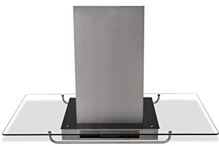 Festnight Cappa Isola Aspirante Sospeso da Cucina con Display LCD e LED Illuminazione 90 cm