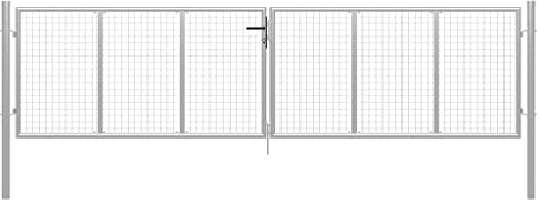 vidaXL Gartentor Verzinkter Stahl 415 x 100 cm Silber