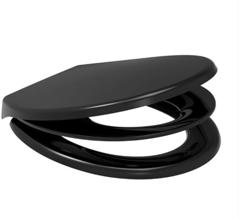 Parent and Child Potty Training Multi Toilet Seat Soft Close Quick Release Top or Bottom Fix (Black)