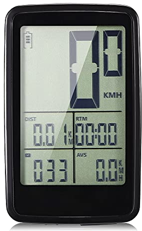 Fesjoy Computer da bicicletta, computer da bicicletta, ricaricabile tramite USB, senza fili, con tachimetro