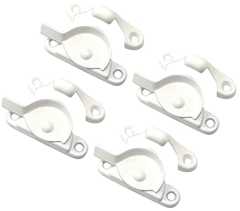 QCAA Zinc Die Cast Window Sash Lock, 2-7/16, White, 4 Pack, Made in Taiwan