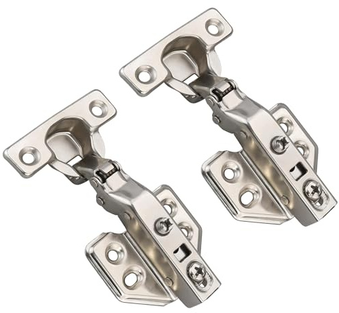Kimdot 2 Pack 26mm Mini Cup Hinge for Billy Cabinet, European Full Overlay, Soft Close Cabinet Door Hinge for Thin Door,Nickel Plated