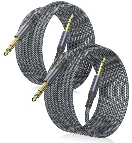 Elebase Cavo Chitarra Jack 6.35mm 4.5M 2Pack,Cavi Strumenti Filo TRS Maschio