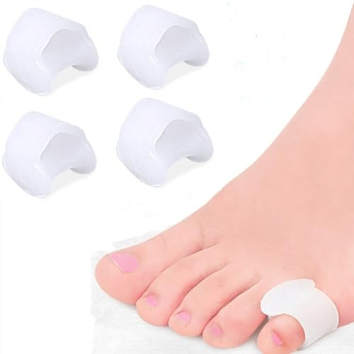 Silikon-Zehentrenner, Gel-Zehenspreizer, Kleine Bunion korrektur Zehentrenner, (4 Stück) Silikon Zehenspreizer zur Verhinderung von Reibung und Druckentlastung