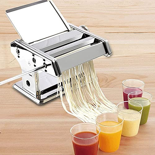 Stainless Steel Ordinary 2 Blades Pasta Making Machine Manual Noodle Maker Hand Operated Spaghetti Pasta Cutter Noodle Hanger