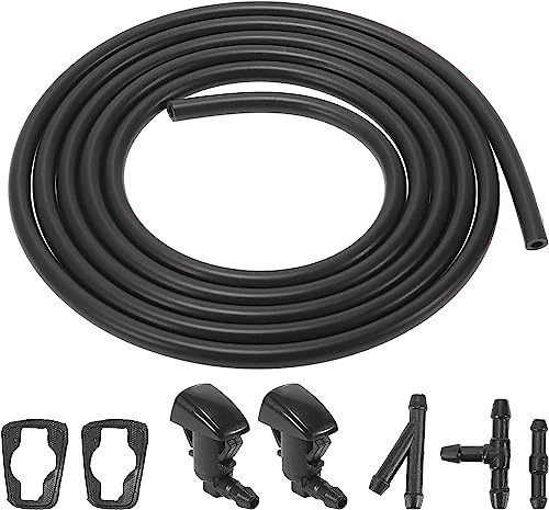 Unifizz Front Windshield Washer Nozzles Kit for Jeep Grand Cherokee 2011-2018 68260443AA 2 Meters Windshield Washer Hose and 3 Connectors