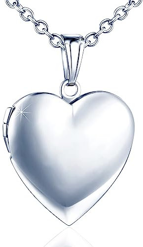 Collana con ciondolo dell'amicizia a cuore con foto - Collana con catena con foto, collana regalo personalizzata per ragazze e ragazzi, catena con amuleto con foto per aprire il ciondolo dei ricordi
