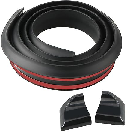 Slakerbe Auto Heckspoiler, 1,5 m, Gummi, selbstklebend, universell, Lippenschutz, Lippen-Streifen, Spoiler, Aufkleber, Automotive DIY, Schwarz, matt, 4,5 cm
