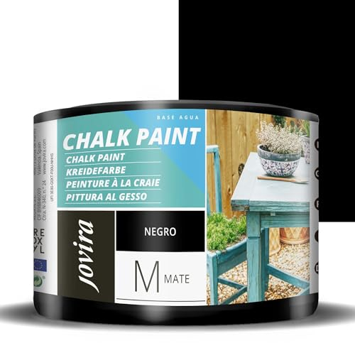 JOVIRA PINTURAS Chalk Paint, Pittura al Gesso, Matte all' Aqua, Rinnova il tuo arredamento con creatività. (375 ml, Nero)