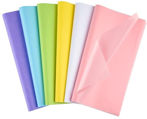 Morcheiong 60 fogli di carta velina pasquale multicolore per confezioni regalo artistiche fai da te, Pasqua, compleanno, matrimonio, vacanze, artigianato, decorazioni per feste (50 x 37 cm)