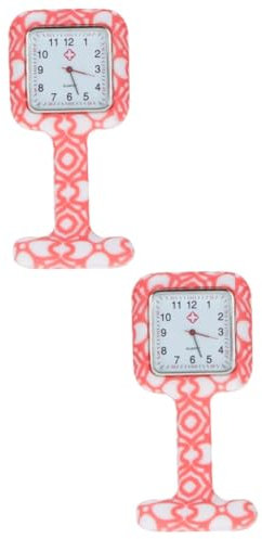 VALICLUD 2stücke Portable Watch Aus Silikon Quadratische Taschenuhr Für Damen Mit Zufälligen Druckmustern Für Anwendungen Langlebig Und Leicht Ablesbar
