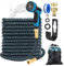 DAMUROS Expandable Garden Hose 15m – 3750D & Triple Latex – Zinc Spray Nozzle with 10 Modes – Anti-Kink, Flexible, Lightweight – Brass Fittings – Hook, Teflon Tape & Storage Bag