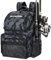 PLUSINNO Angelrucksack mit Rutenhaltern und Kühler, 45 l, groß, wasserabweisend, Angelausrüstung, Rucksack, Aufbewahrung, Angelausrüstung für Camping, Angelgeschenke für Männer, Vater, Schwarz, Camo,